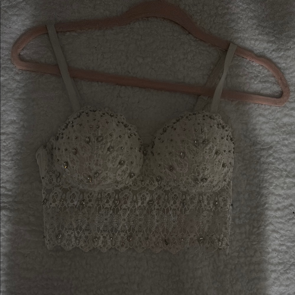 Lace Embellished Bralette - Ivory